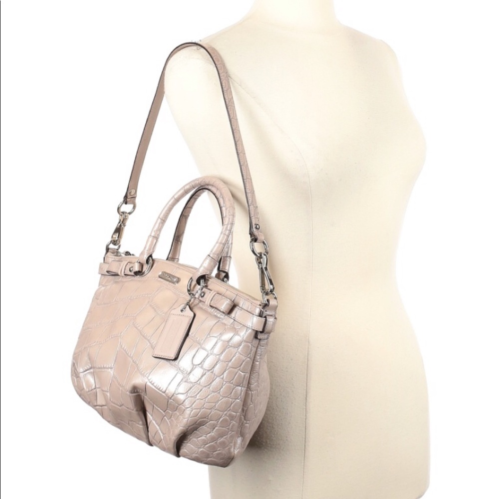 COACH Pearl Croc Convertible Bag